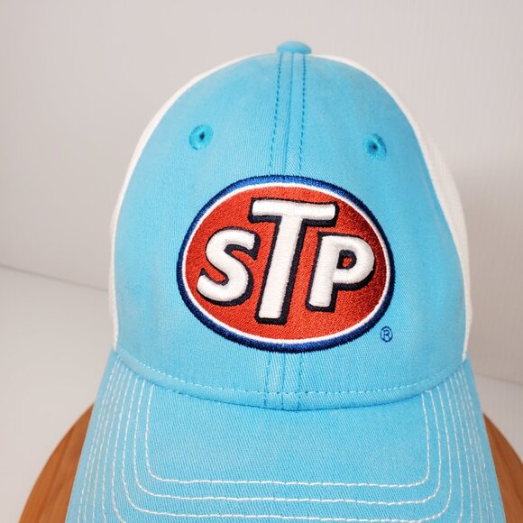 Fanatics STP 43 Aric Almirola Trucker Hat Blue White Nascar Baseball Cap - Picture 5 of 11